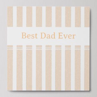 Elegant Striped Best Dad Ever Personalized Peel And Stick Photo Tile