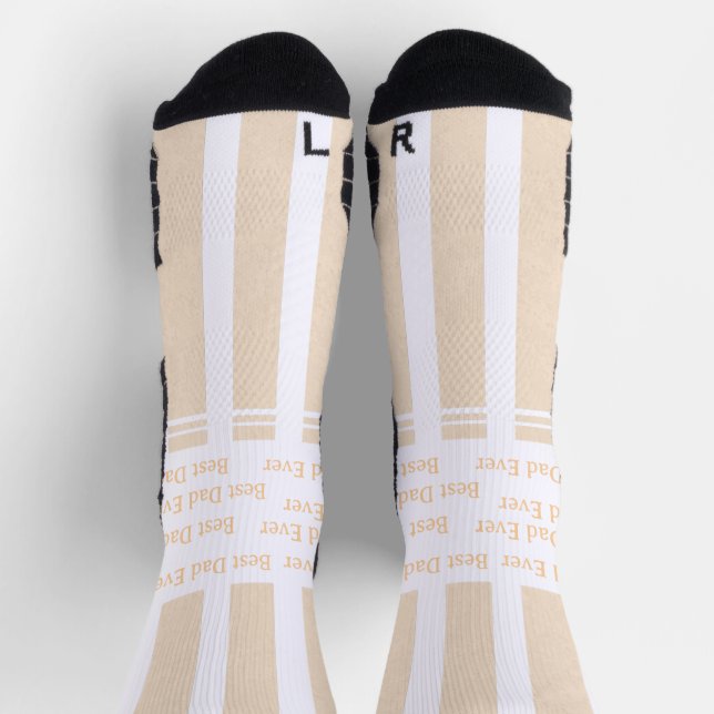 Elegant Striped Best Dad Ever Personalized Socks (Top)
