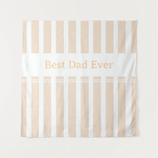 Elegant Striped Best Dad Ever Personalized Tapestry