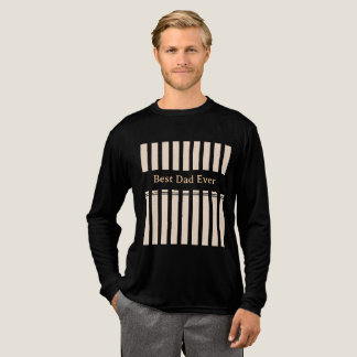 Elegant Striped Best Dad Ever Personalized Tri-Blend Shirt