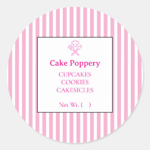 Elegant Striped Classic Round Sticker