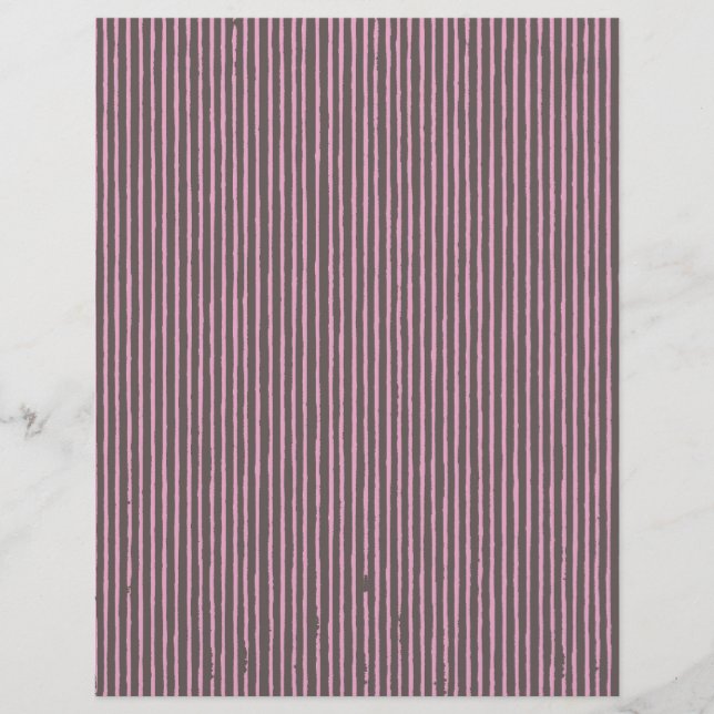 Elegant Striped Scrapbook Paper - gray and pink (Front)