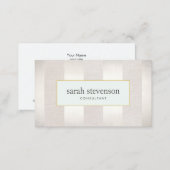 Elegant Striped Silver and Beige Professional Business Card (Front/Back)