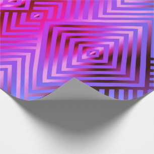 Elegant striped steel blue and gradient pink color wrapping paper