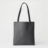 Modern Stripes with Upscale Heart Monogram Black Tote Bag