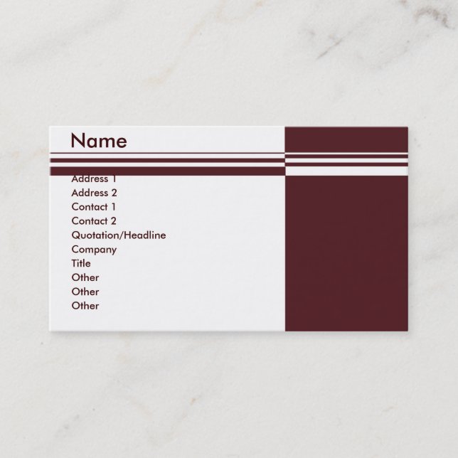 Elegant Stripes Business Card (Front)