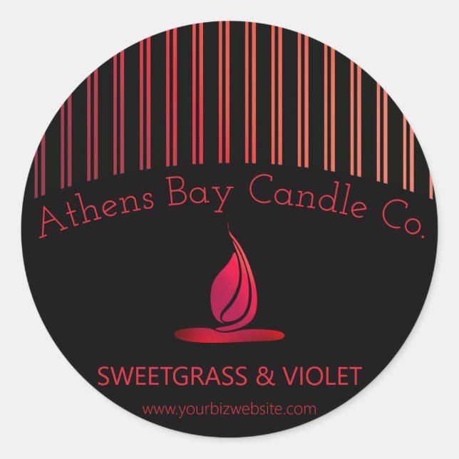 Elegant Stripes Candle Product Label (Front)