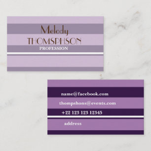 elegant stripes double face business card