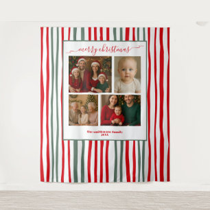Elegant Stripes family Photo Christmas backdrop