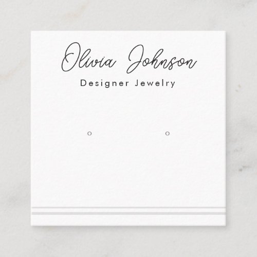 Elegant Stripes Modern Jewelry Earring Display  Square Business Card