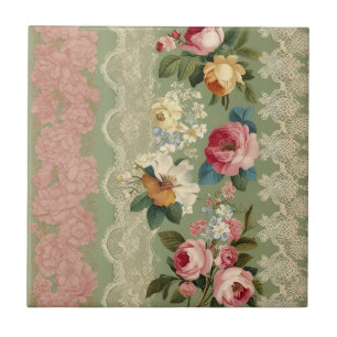 Elegant Stripes of Vintage Ceramic Tile