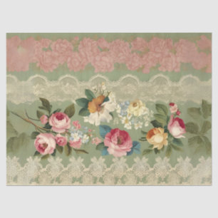 Elegant Stripes of Vintage Decoupage Tissue Paper