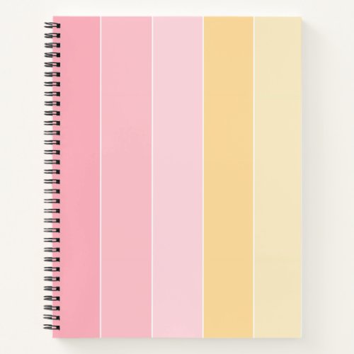 Elegant Stripes Pastel Colors Pink Vanilla Yellow Notebook