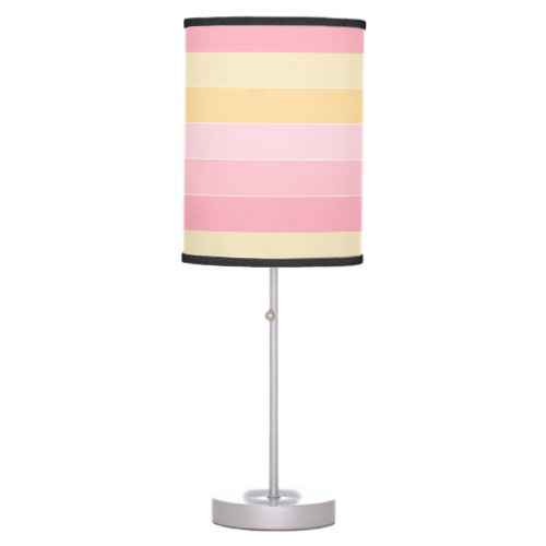 Elegant Stripes Pink Purple Yellow Colors Template Table Lamp