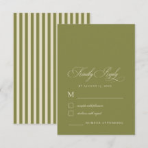 Elegant Stripes Sage Green & Ivory Wedding