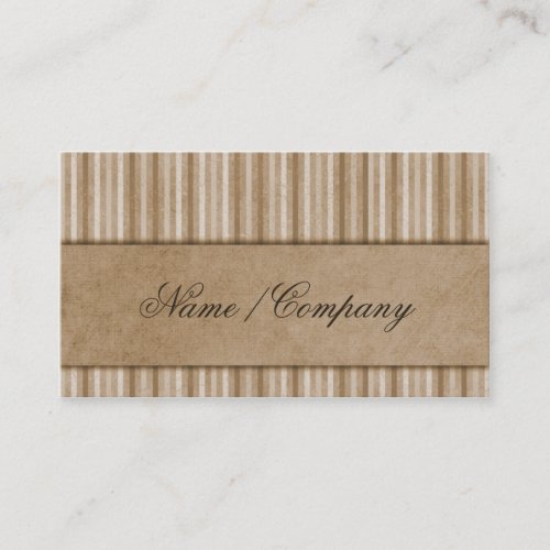 Elegant Stripes Tan Business Card Template