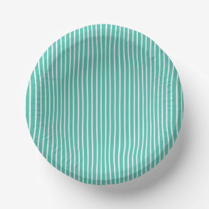 Elegant Stripes White - Bluegrass Green Paper Bowls