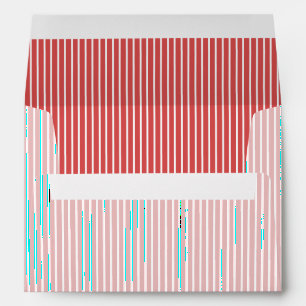 Elegant Stripes White - Coral Red Envelope