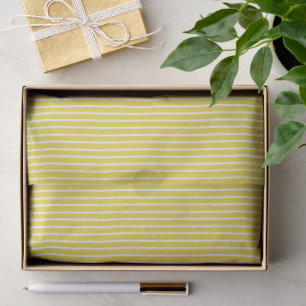 Elegant Stripes White - Golden Yellow Tissue Paper
