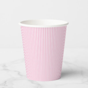 Elegant Stripes White - Light Pink Paper Cups