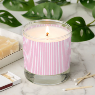 Elegant Stripes White - Light Pink Scented Candle