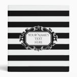 Elegant stripes with fancy label 3 ring binder