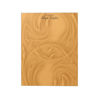 Elegant Strokes Over Orange Abstract Notepad