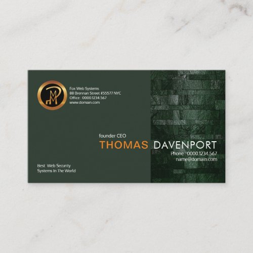 Elegant Structured Silver Wall Column Founder CEO Business Card