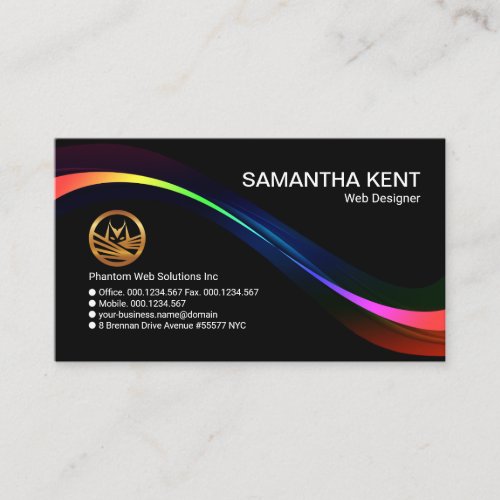 Elegant Stunning Glowing Optic Wave Technology Business Card