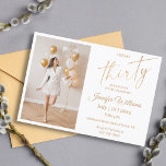 elegant stylish 30th birthday gold script photo  invitation<br><div class="desc">elegant stylish 30th birthday gold script photo Invitation</div>