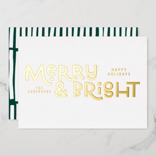 elegant stylish All is bright Christmas   Foil Hol Foil Holiday Card