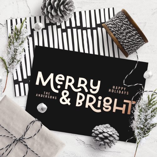 elegant stylish All is bright Christmas  Foil Holi Foil Holiday Card
