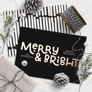 elegant stylish All is bright Christmas Foil Holi Holiday Card