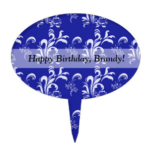 elegant, stylish and classic white damask pattern cake topper
