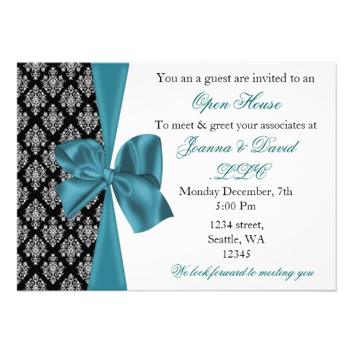 elegant stylish aqua Corporate party Invitation 5