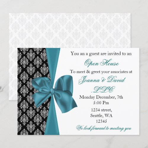 elegant stylish aqua Corporate party Invitation