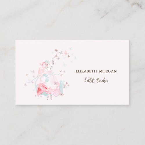 Elegant Stylish Ballerina Butterflies Business Card