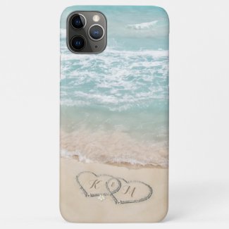 Elegant Stylish Beach Couples Initials Case-Mate iPhone Case