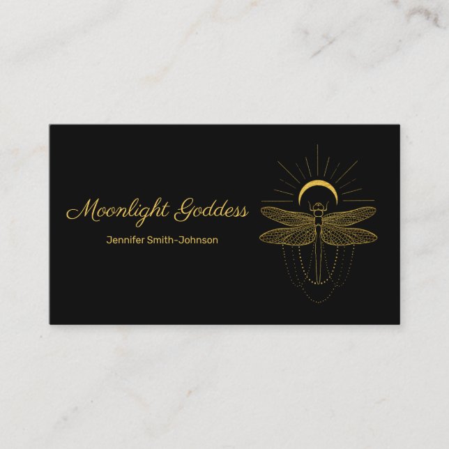Elegant stylish black and gold business card (Front)