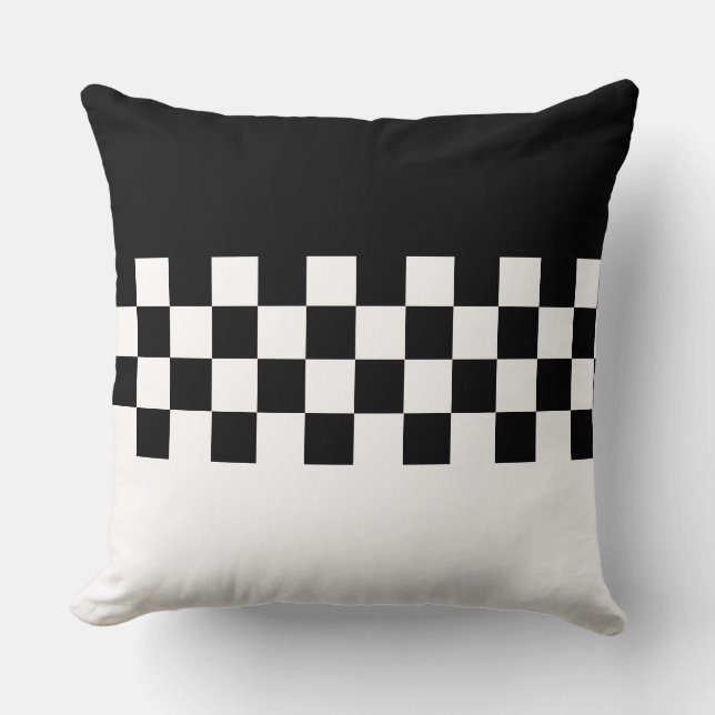 Elegant Stylish Black and White Throw Pillow (Front)