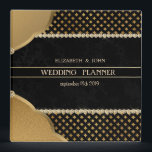 Elegant Stylish Black Gold Diamond Wedding Planner 3 Ring Binder<br><div class="desc">Elegant chic black gold diamonds  wedding planner.</div>
