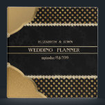 Elegant Stylish Black Gold Diamond Wedding Planner 3 Ring Binder<br><div class="desc">Elegant chic black gold diamonds  wedding planner.</div>