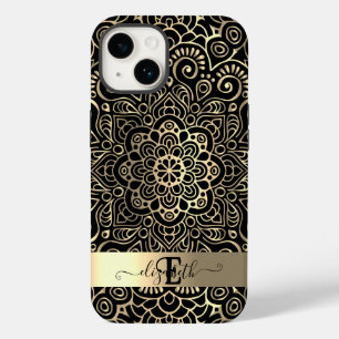 Elegant Stylish Black Gold Mandala Case-Mate iPhone 14 Case