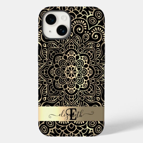 Elegant Stylish Black Gold Mandala    Case_Mate iPhone 14 Case