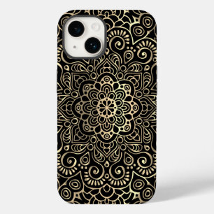 Elegant Stylish Black Gold Mandala Case-Mate iPhone 14 Case