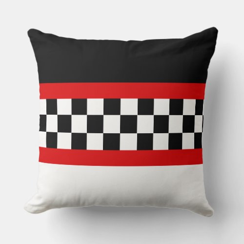 Elegant Stylish Black Red and White Throw Pillow