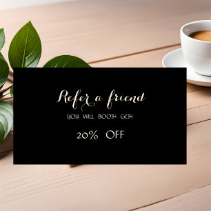 Elegant Stylish ,Black   Referral Card