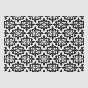 Elegant Stylish Black White Damask Decoupage Tissue Paper