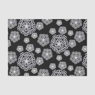 Elegant Stylish Black & White Mandala Flowers Tissue Paper