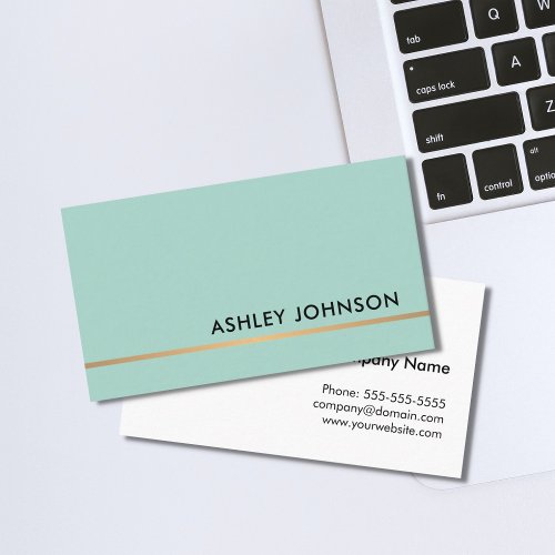 Elegant Stylish Blue Gold Line Consultant Business Card